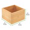 mDesign Bamboo Square Pantry Organizer Container Bin Box, 2 Pack, Natural/Tan